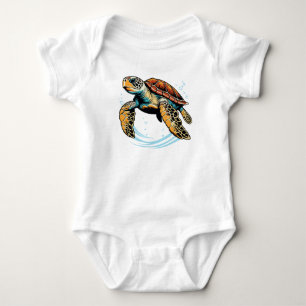 Sea turtle baby bodysuit