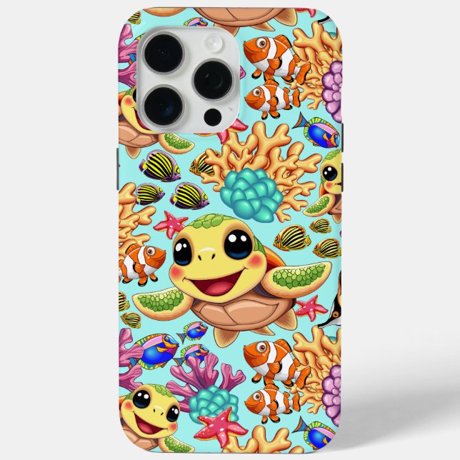 Sea Turtle Baby Happy and Cute Character Case-Mate iPhone Case (Back)