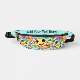 Sea Turtle Baby Happy and Cute Character Fanny Pack