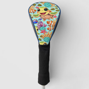 Sea Turtle Baby Happy and Cute Character Golf Head Cover