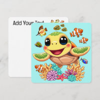 Sea Turtle Baby Happy and Cute Character