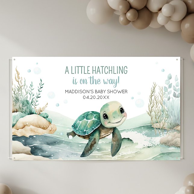 Sea Turtle Baby Shower Banner (Sea Turtle Baby Shower Banner)