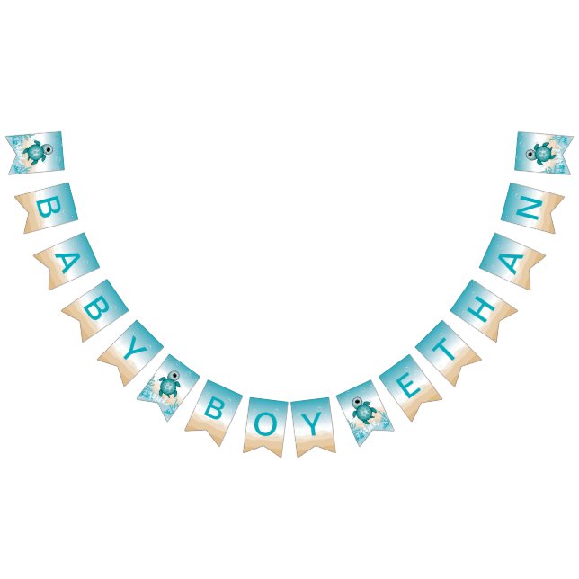 Sea Turtle Baby Shower Bunting Flag (All)