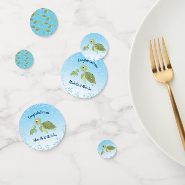 Sea Turtle Baby Shower Co-Ed Gender Neutral Confetti (Group)