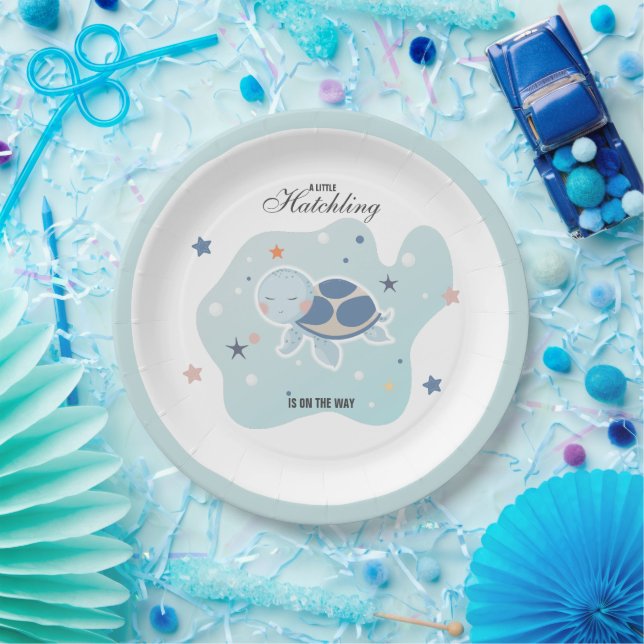 Sea Turtle Baby Shower | Cute Ocean Paper Plate (Party)