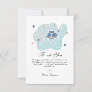 Sea Turtle Baby Shower Cute Ocean Thank You Card