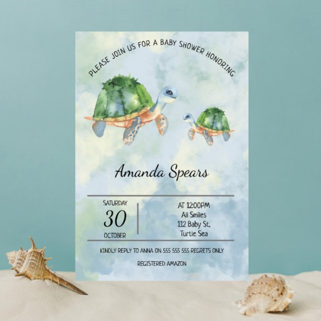 Sea Turtle - Baby Shower Invitation (Creator Uploaded)