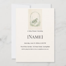 Sea Turtle Baby Shower Invitation, Editable