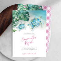 Sea Turtle Baby Shower Invitations Girls