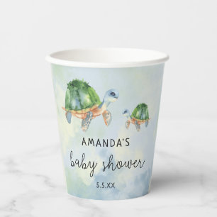 Sea Turtle - baby shower  Paper Cups