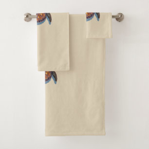 Sea turtle bath towel set
