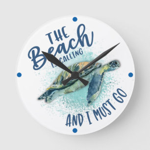 sea turtle beach calling round clock