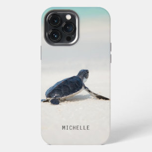 Sea Turtle Beach Ocean Nature Personalized Name iPhone 13 Pro Max Case