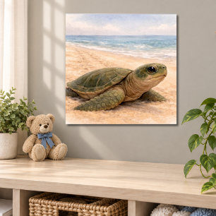 Sea Turtle Beach Poster