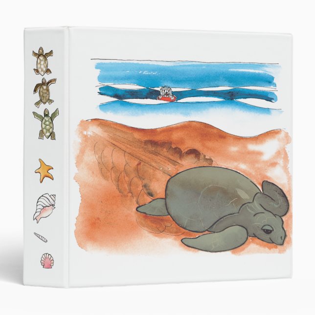 Sea Turtle Beach Sea Shell Starfish Fun Colourful Binder (Front/Spine)