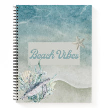 Sea Turtle Beach Theme Spiral Notebook