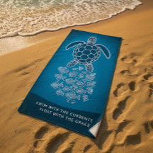 Sea Turtle Beach Towel – Swim with the Currents