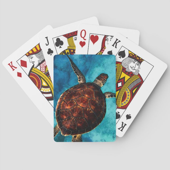 Sea Turtle Beauty Playing Cards (Back)