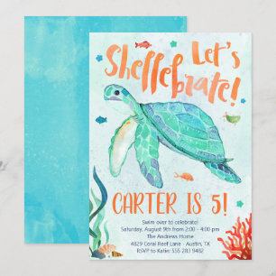 Sea Turtle Birthday Party Invitation