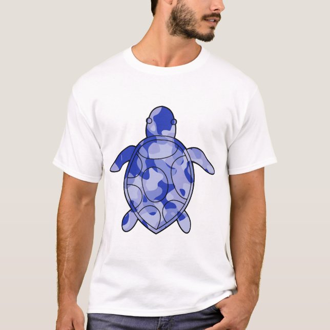 Sea Turtle blue camo T-Shirt (Front)