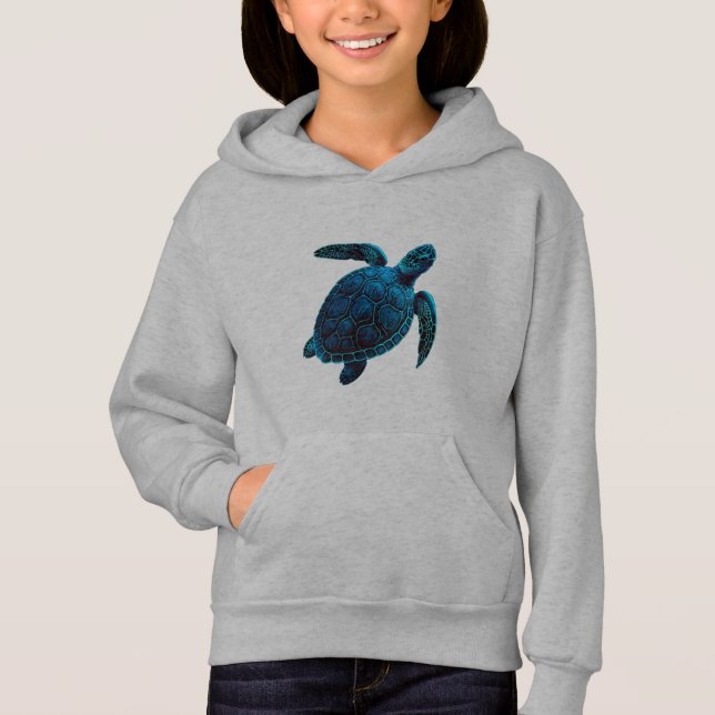 Sea turtle, blue drawing   (Front)