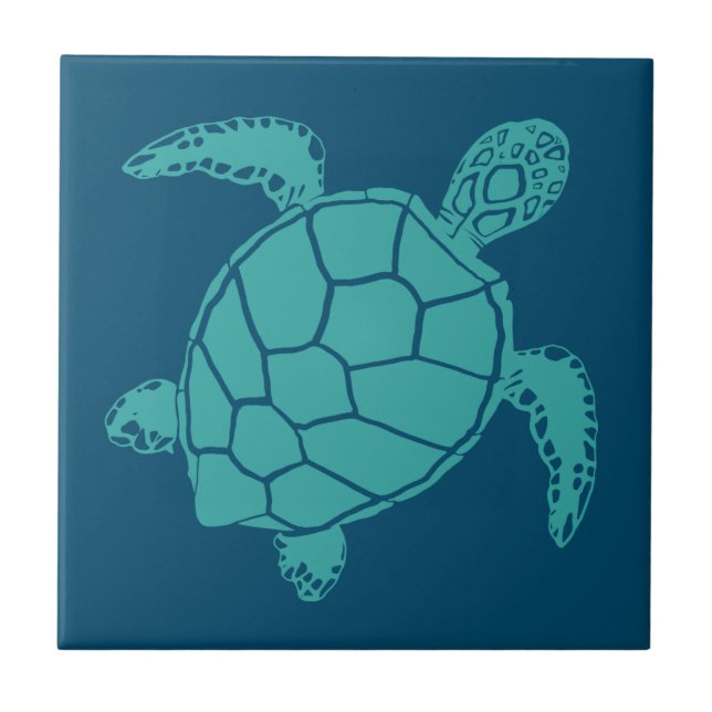 Sea Turtle Blue Tile (Front)
