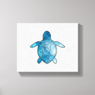Sea Turtle blue watercolor Canvas Print