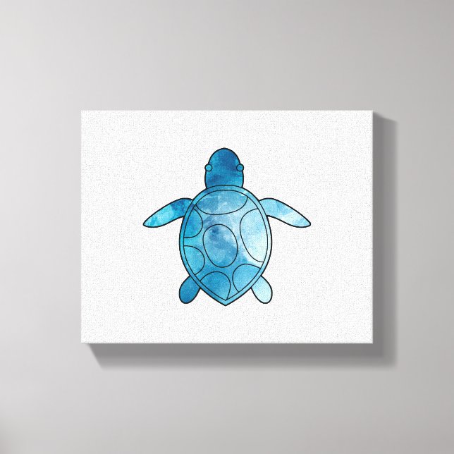 Sea Turtle blue watercolor Canvas Print (Front)