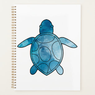 Sea Turtle blue watercolor Planner