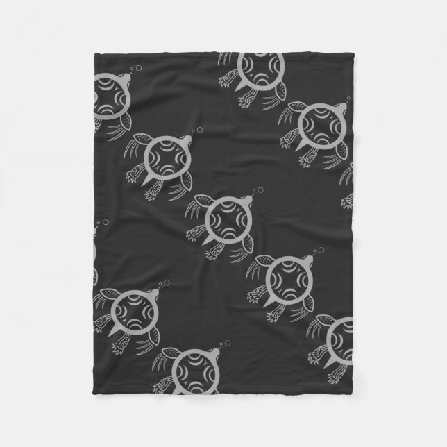 Sea Turtle Bubbles Fleece Blanket (Front)