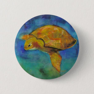Sea Turtle by Paula Atwell 2 Inch Round Button