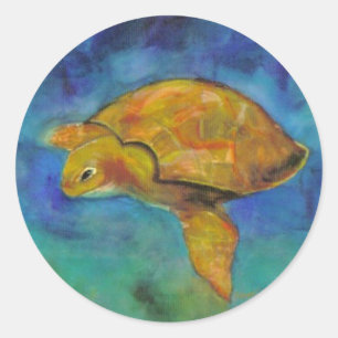 Sea Turtle by Paula Atwell Classic Round Sticker