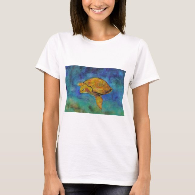Sea Turtle by Paula Atwell T-Shirt (Front)