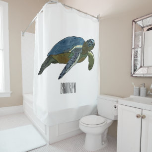 Sea turtle cartoon illustration