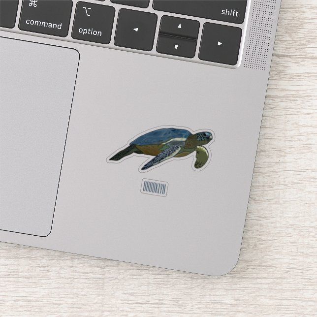 Sea turtle cartoon illustration (Detail)