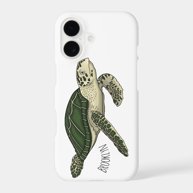 Sea turtle cartoon illustration  (Back)