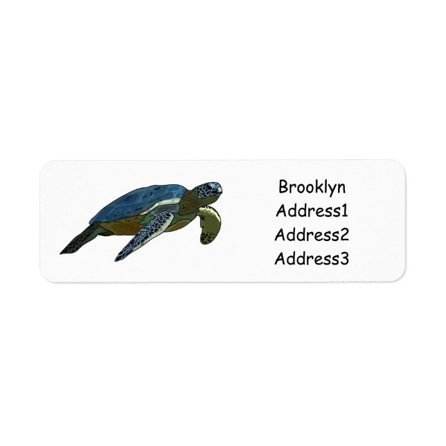 Sea turtle cartoon illustration (Front)