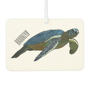Sea turtle cartoon illustration air freshener