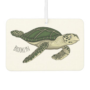 Sea turtle cartoon illustration air freshener