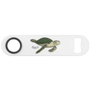 Sea turtle cartoon illustration bar key