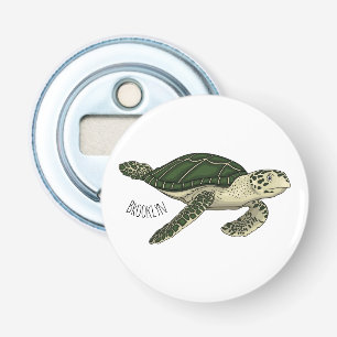 Sea turtle cartoon illustration bottle opener