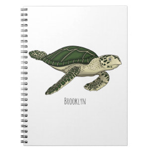 Sea turtle cartoon illustration notebook