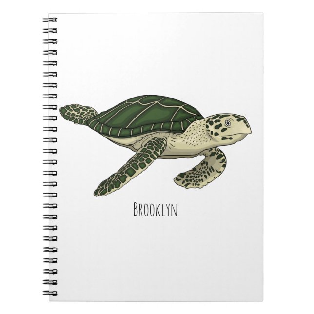 Sea turtle cartoon illustration notebook (Front)