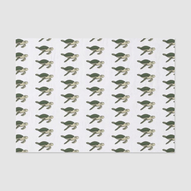 Sea turtle cartoon illustration tissue paper (Front)