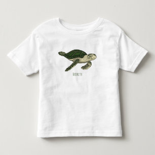 Sea turtle cartoon illustration toddler t-shirt