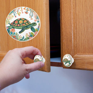 Sea Turtle Ceramic Knob