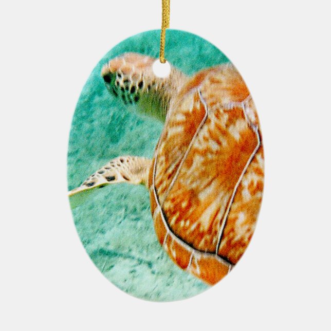 Sea Turtle Ceramic Ornament (Front)
