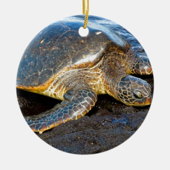 Sea Turtle Ceramic Ornament (Front)