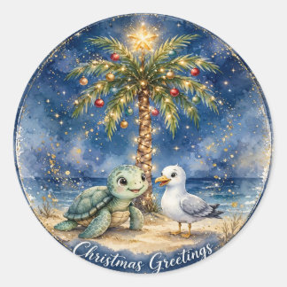Sea Turtle Christmas Envelope Seals