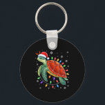 Sea Turtle Christmas Lights Santa Hat Funny Xmas P Keychain<br><div class="desc">Sea Turtle Christmas Lights Santa Hat Funny Xmas Pajamas</div>
